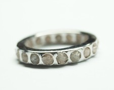 2.35 ct Natural Gray White Uncut Diamond Raw Rough Diamond Band 925 Silver Band