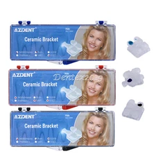 AZDENT Dental Orthodontic Ceramic Brackets Braces MBT /Roth 018 /0.022 Hooks 345