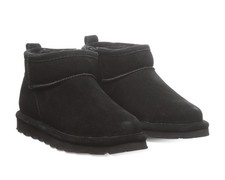 BEARPAW Shorty Youth Ankle Boot Black Size 4 Comfortable Durable Slip On Kids