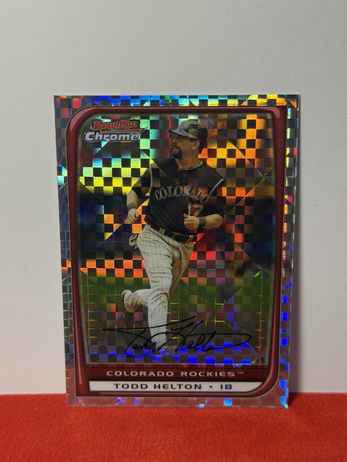2008 Bowman Chrome Xfractor 077/250 - Todd Helton #8 - Colorado Rockies