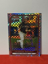 2008 Bowman Chrome Xfractor 077/250 - Todd Helton #8 - Colorado Rockies