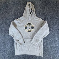 Hurley Hoodie Boys Medium 10-12 Heather Gray Logo Graphic Fleece Lined Cotton