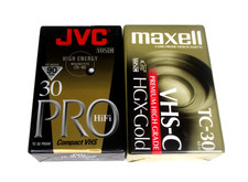 2X SEALED Maxell HGX-Gold VHS-C  JVC VHS-C 30 Pro HiFi TWO 90 min TC-30 Tapes