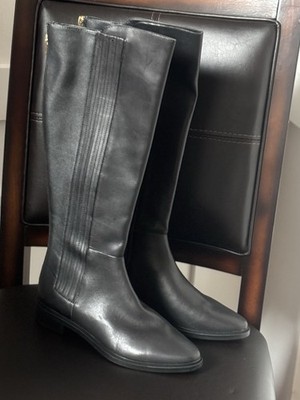 Calvin Klein Finley Cow Silk Boots 34E5514 Black Women's Size 7