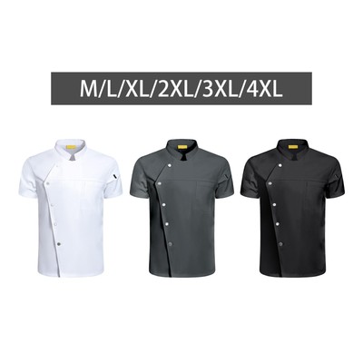 Herren Kochmantel Jacke Kurzarm Sommer Atmungsaktiver Overall für Restaurant