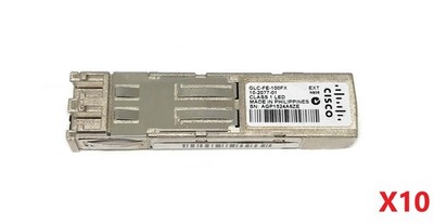 Lot of 10 Cisco GLC-FE-100FX 10-2077-01 100Base-FX 2km 1310nm SFP Transceivers