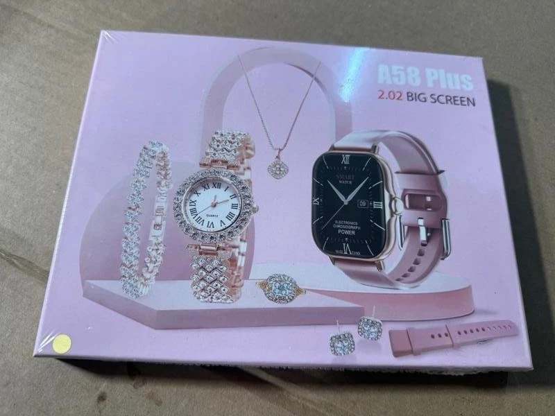 A58 Plus Smart Watch Fitness Tracker Health Quartz Combo Set for Women NIB