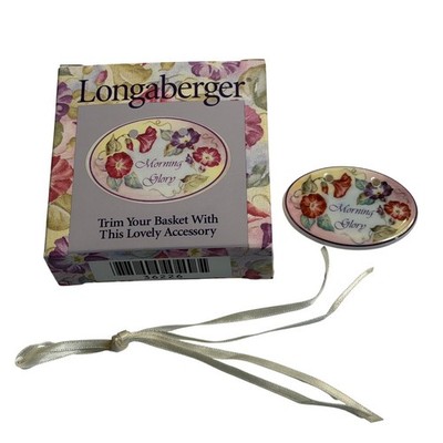 Longaberger Basket Tie-On Morning Glory Floral Ceramic Accessory NIB 36226