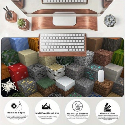 40*90cmVoxel Blocks 2 Large Gaming Mouse Pad-Non-Slip Rubber Base,Smooth Sur