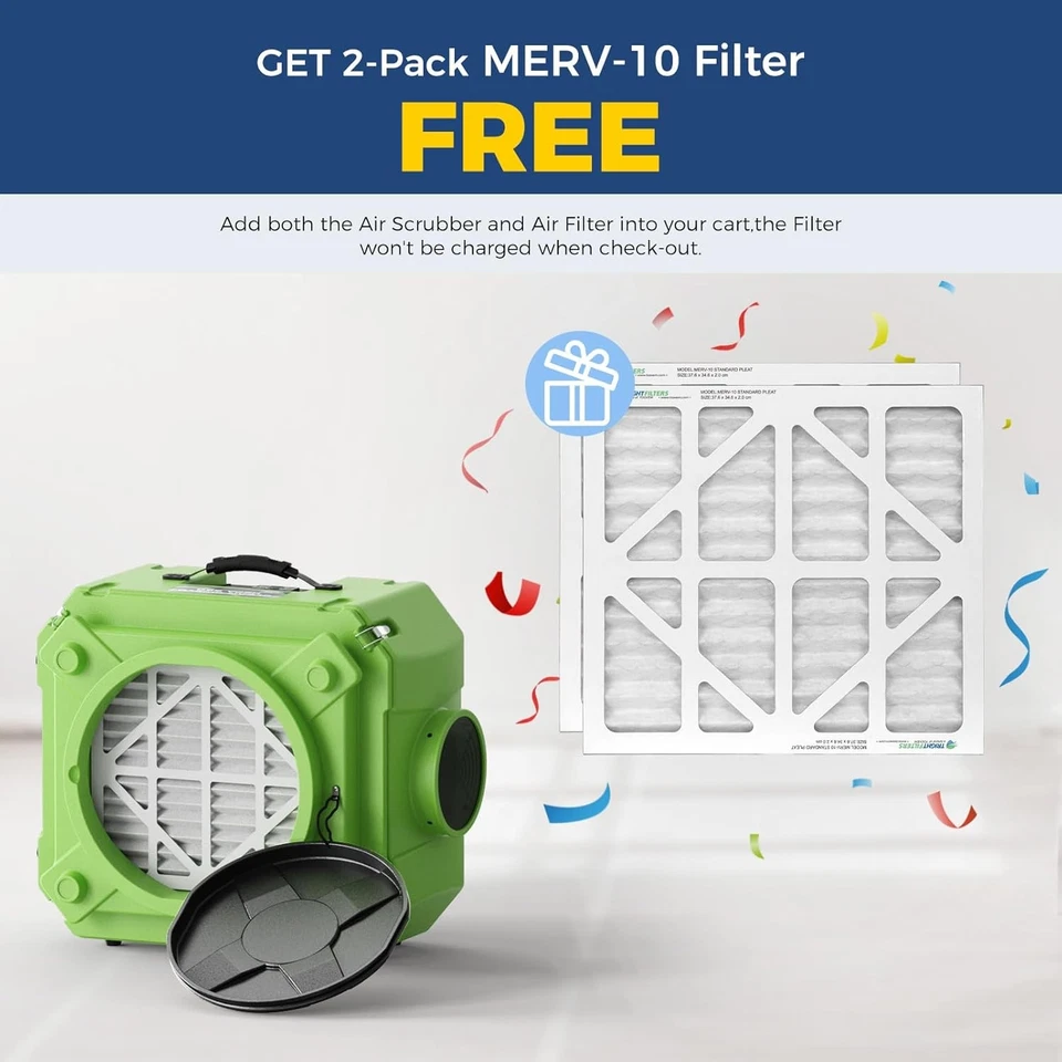 Máquina de aire negativo depuradora de aire ALORAIR CleanShield HEPA 550 filtración de 3 etapas Foto 2 de 4