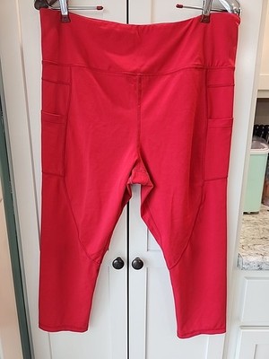 Zyia Active Red Light n Tight 2 Pocket Brilliant Hi-Rise Capri Size 20