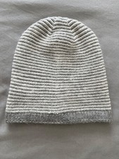 Calvin Klein Unisex Reversible Lightweight Slouchy Gray, White Knit Beanie Hat