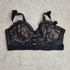 Adore Me Bra 38C Push Up Black Lace Padded Longline Underwire
