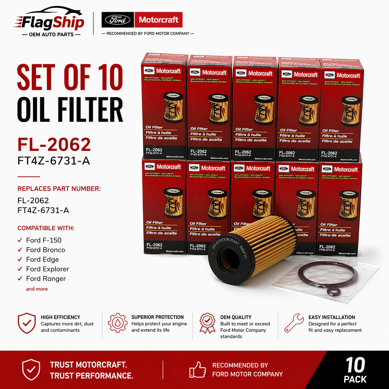 Fl2062a Ford F150 Bronco Edge Explorer Ranger Oem 10 Pack