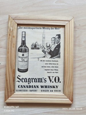 Seagram´s V.O. Whiskey Whisky Werbeanzeige Reklame Werbung ca 1950 er ca 16*21cm