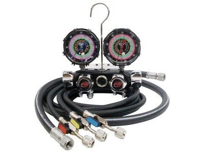 CPS MV4H4P5EZ - BlackMax 4 Valve Manifold and Gauge Set