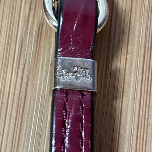 Coach Wristlet Replacement Strap Red Brown Crocodile Pattern Gold Hardware - Picture 5 of 11