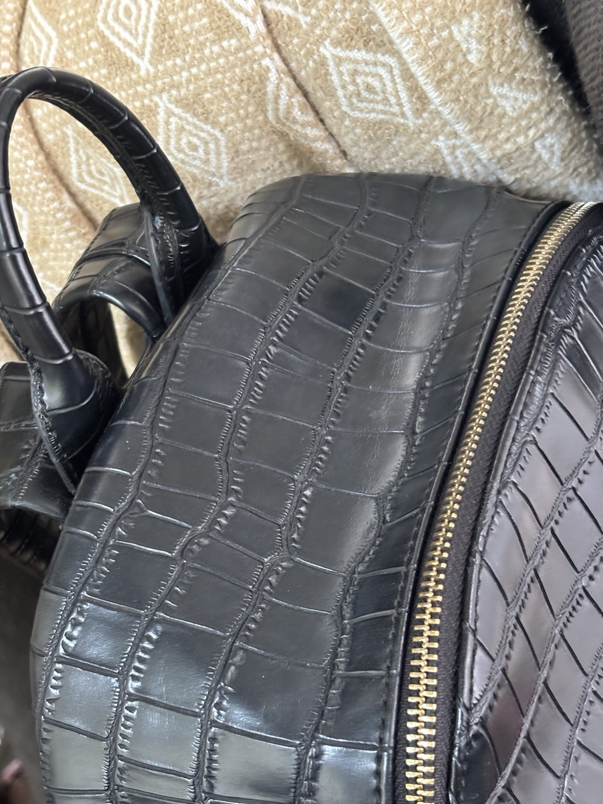 Versace Croc Leather Backpack Authentic Great Con… - image 7