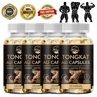 NATURE'S LIVE Tong Ali Cápsulas 200:1 Extracto de Raíz Libido Potenciador Masculino, Potenciador de Testosterona
