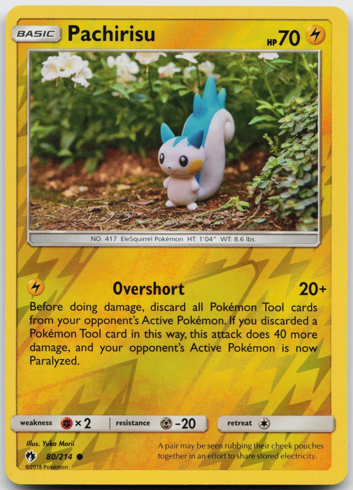 Pachirisu 80/214 Reverse Holo Pokemon Lost Thunder - NM - Yuka Morii