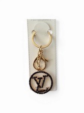 Key Chain Gold Tone   Gift   charm Black Rhinestone