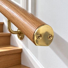 Solid Brass Handrail End Cap Disc 54mm - Wooden Stair Banister Rail End Cover