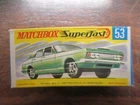 Matchbox Lesney Superfast SF53 Ford Zodiac- DARK GREEN , wide wheels, MIB