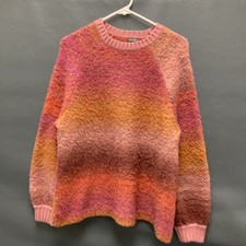 Eddie Bauer Women's Size Medium Colorful Pink Knit Crewneck Sweater