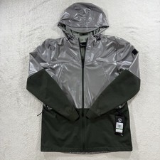 Under Armour Men  s L Reflective Hood Jacket Olive Full Zip Fitted Cold Gear NWT