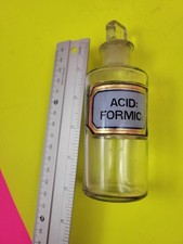 RARE LUG Blue labled English Apothecary Drug Bottle  NICE