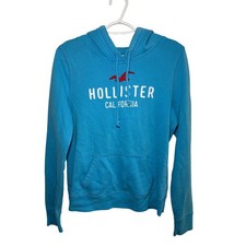 Hollister California Logo Spellout Y2K Hoodie Womens Large Classic Preppy