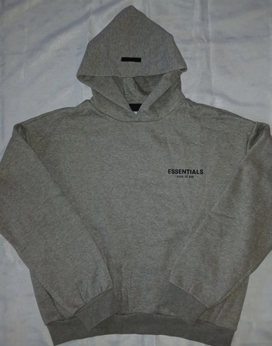 Essentials Fear of God Gray Fleece Pullover Hoodie Men’s M Hooded Logo Cotton