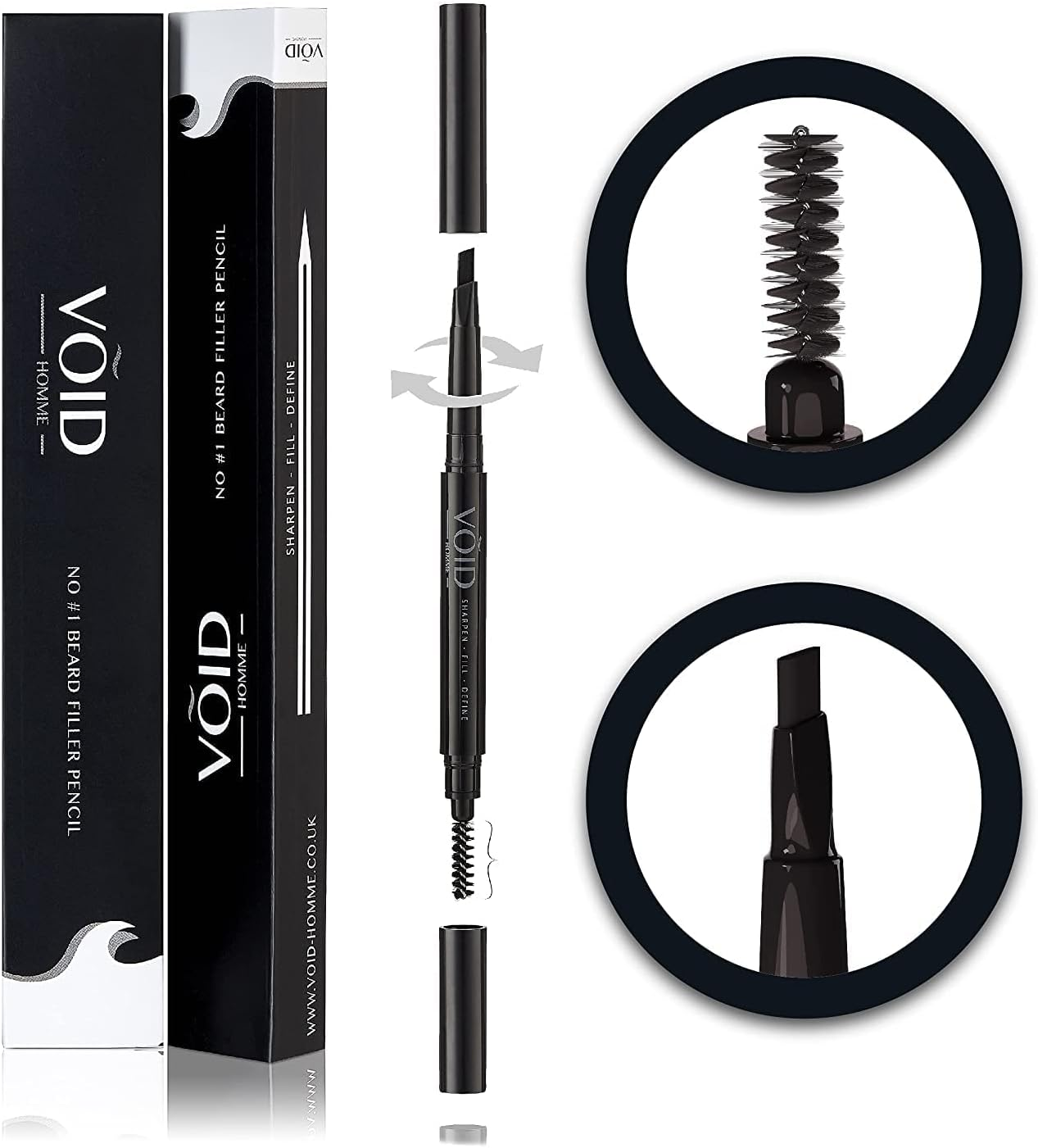 Beard Filler Pencil Sweat & Waterproof, Smudge-Proof, Cover Patches Instantly &