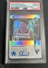 2020-21 Panini Flux - Flux Freshman Signatures Anthony Edwards #FFR-10 Silver...