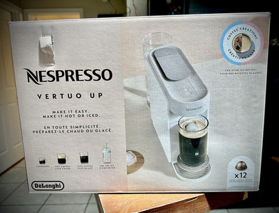 Nespresso Vertuo Up Capsule Coffee Machine, White, Removable Drip Tray