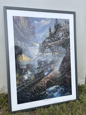 25x34 Ted Blaylock Silver Belle Run Ltd Ed Print 369/950 Signed Steam Train 1995
