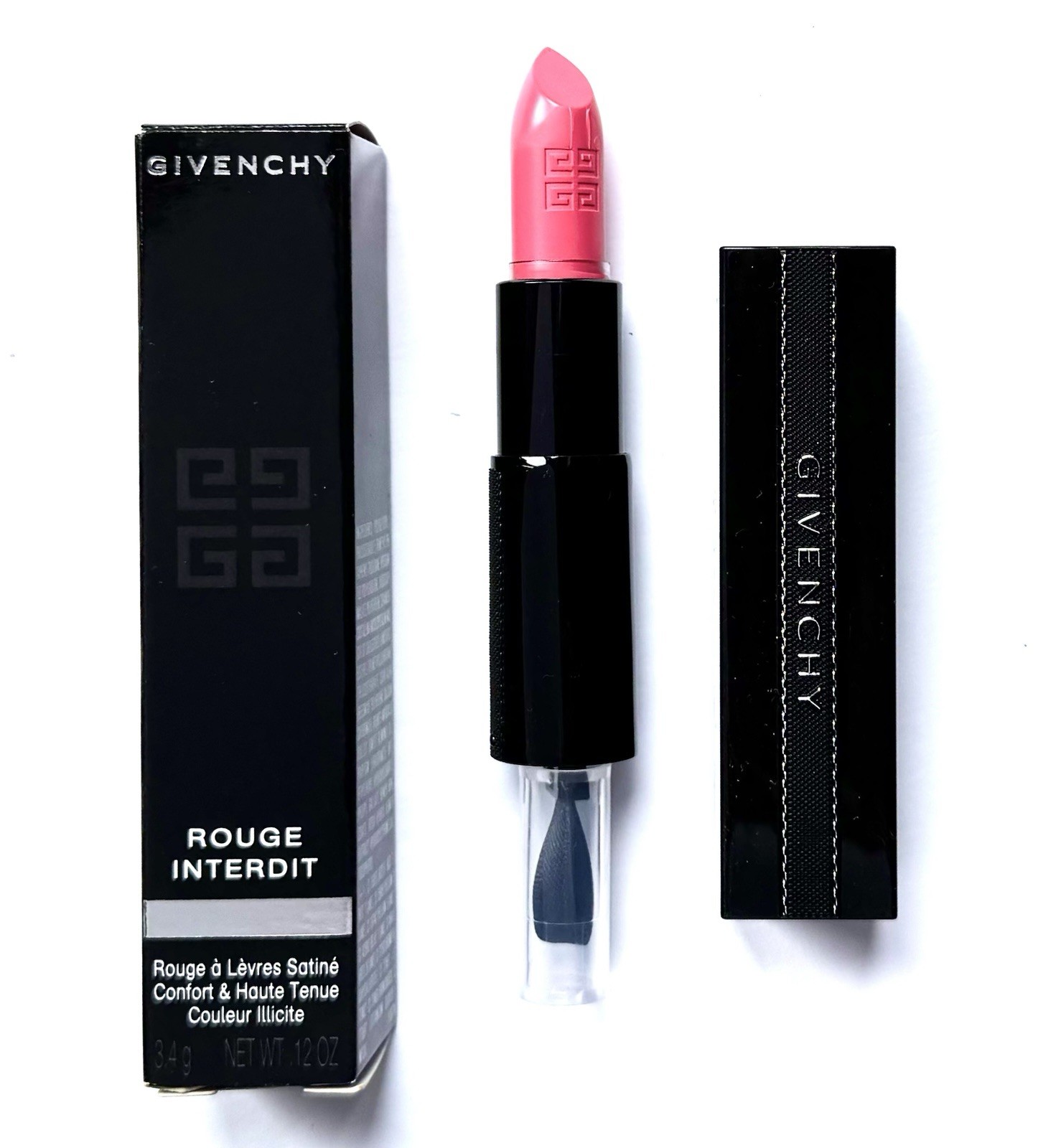 Givenchy Rouge Interdit Satin Lipstick Comfort & Hold Illicit Color 21 Rose Neon