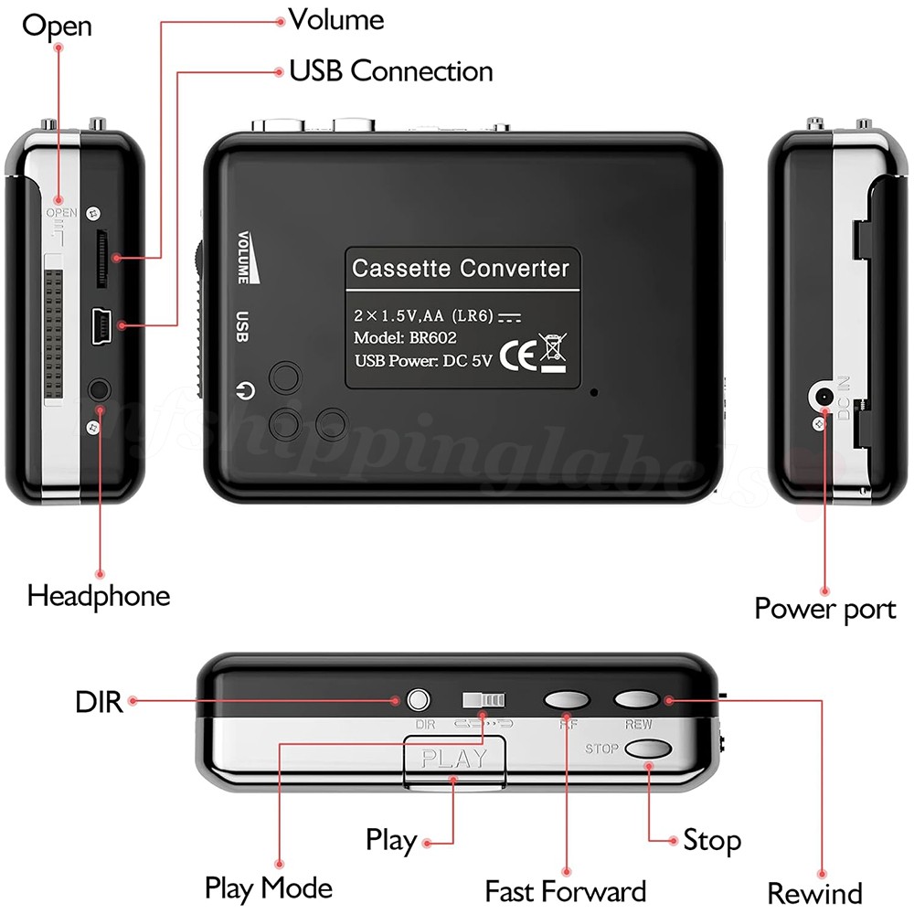 Cassette Player Converter Recorder Capture Tapes to Digital MP3 CD