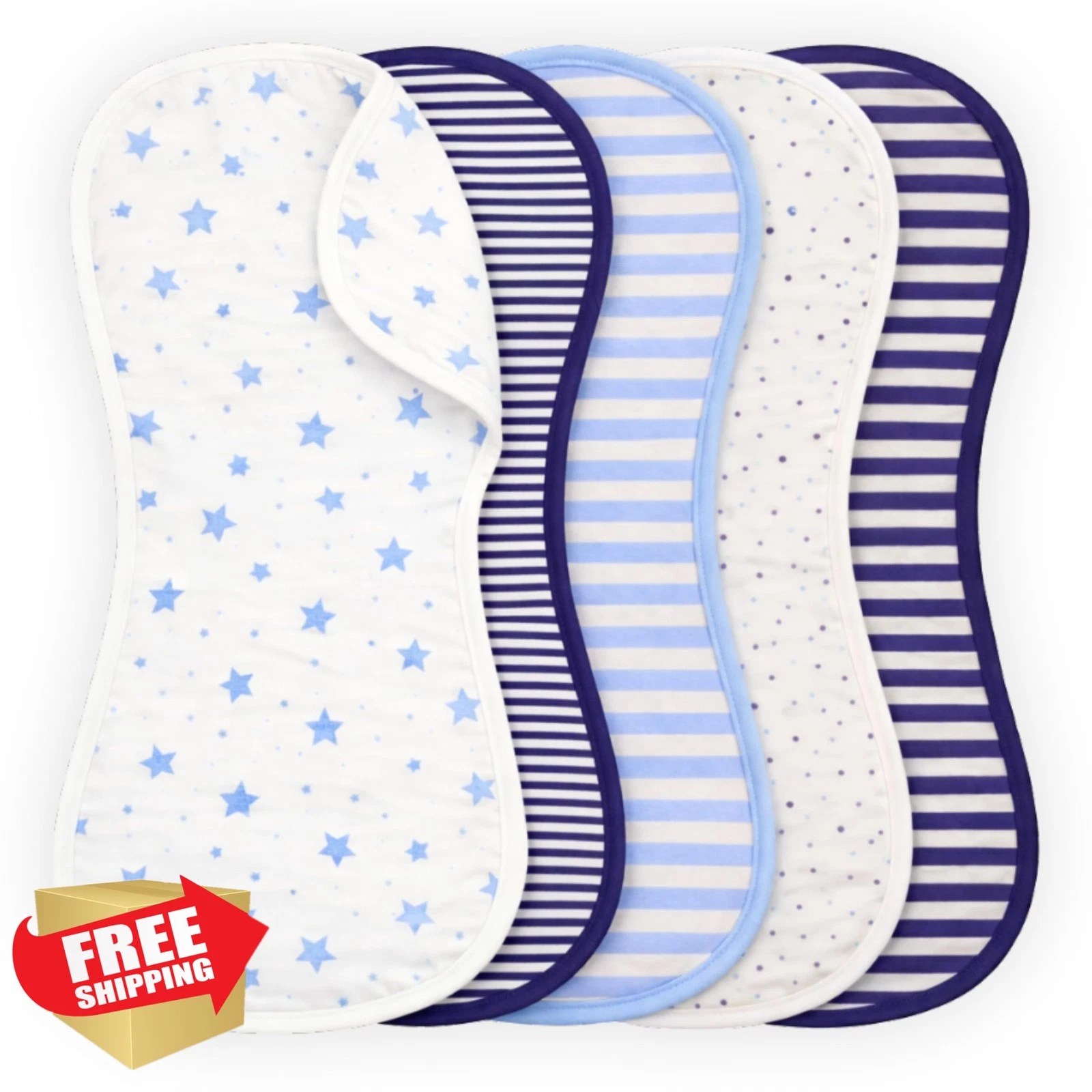 Tom Tom's Kids Baby Burp Cloths Navy French Blue