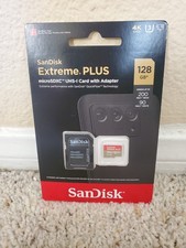 New SanDisk Extreme Plus 128GB microSDXC card with adapter SDSQXBD-128G-AN6MA