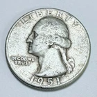 1951-d Washington Quarter - 90% Silver - Circulated Coin #5020