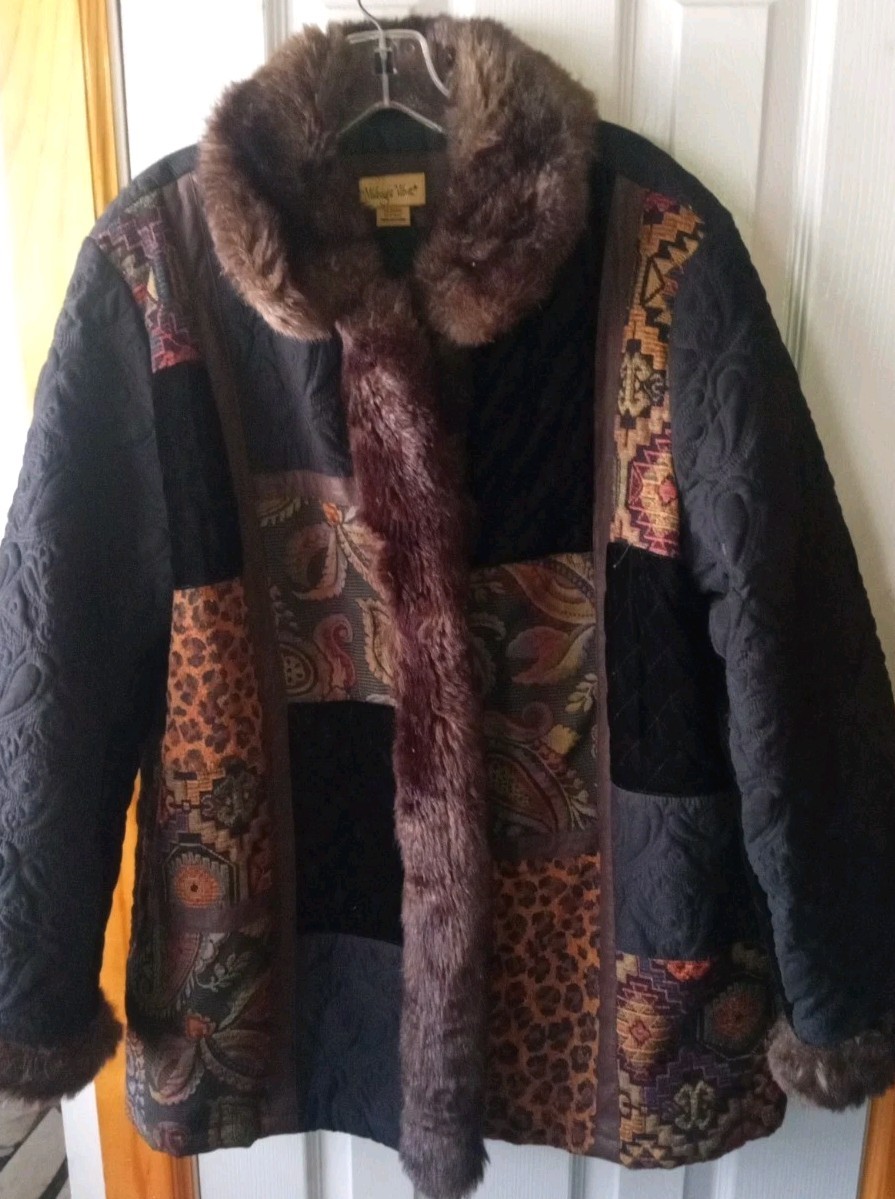 1 Madison Midnight velvet Patchwork Embroidered W… - image 1