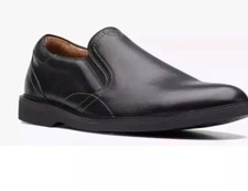 Image of Clarks Malwood Easy Men’s Black Leather Loafer Shoes UK Size 6.5 G EUR 40