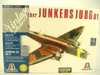 Junkers Ju 86 D1 Bomber -  Italeri  Bausatz 1:72 -  114    - #478  #E gebr.