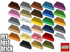 LEGO - Parte 5091 - Piastrella 1x2 Cuneo Sinistro (SINGOLO) + NUOVO + SELEZIONA COLORE/QUANTITÀ