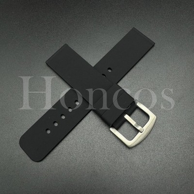18 20 22 MM Quick Release Silicone Rubber Watch Band Strap Fits Casioak Black