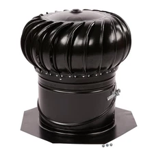 Wind Turbine Roof Mount Vent Black Durable Galvanized Construction Dual Bearing