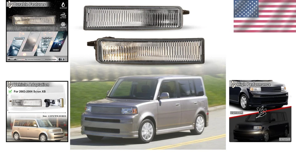 Luces antiniebla resistentes a la intemperie para Scion XB 2003-2006 - Fácil instalación y certificado DOT Foto 2 de 4