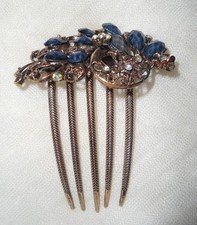 Haarschmuck Haarkamm Steckkamm Hairpin schwarz Pfau chinesisch vintage