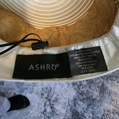 Ashro Women's White Beret Hat Bow Accent Casual Polyester Size 22.5